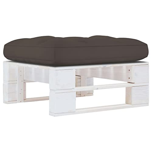 SDWEHO7 Garten Hocker mit Kissen, Outdoor Sitzfläche Balkon Lounge Sitzhocker Fußhocker Fußablage Fußstütze Gartenmöbel, Imprägniertes Kiefernholz Weiß SDWEHO7 Garten Hocker mit Kissen, Outdoor Sitzfläche Balkon Lounge Sitzhocker Fußhocker Fußablage Fußstütze Gartenmöbel, Imprägniertes Kiefernholz Weiß von SDWEHO7