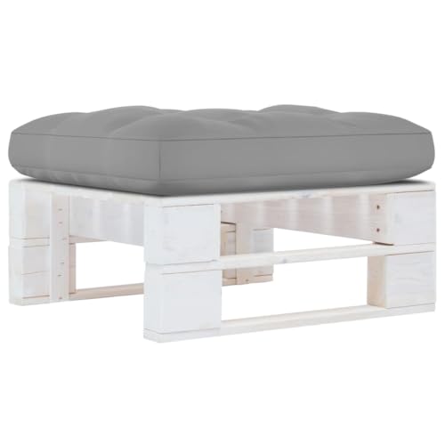 SDWEHO7 Garten Hocker mit Kissen, Outdoor Sitzfläche Balkon Lounge Sitzhocker Fußhocker Fußablage Fußstütze Gartenmöbel, Imprägniertes Kiefernholz Weiß SDWEHO7 Garten Hocker mit Kissen, Outdoor Sitzfläche Balkon Lounge Sitzhocker Fußhocker Fußablage Fußstütze Gartenmöbel, Imprägniertes Kiefernholz Weiß von SDWEHO7
