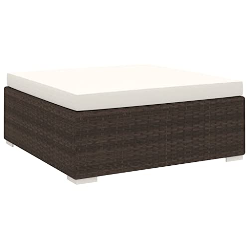 SDWEHO7 Garten Hocker mit Kissen, Outdoor Sitzfläche Balkon Lounge Sitzhocker Fußhocker Fußablage Fußstütze Gartenmöbel, Poly Rattan Braun SDWEHO7 Garten Hocker mit Kissen, Outdoor Sitzfläche Balkon Lounge Sitzhocker Fußhocker Fußablage Fußstütze Gartenmöbel, Poly Rattan Braun von SDWEHO7