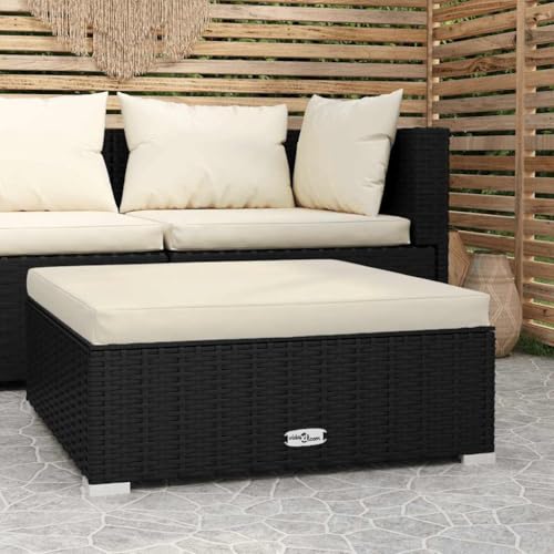 SDWEHO7 Garten Hocker mit Kissen, Outdoor Sitzfläche Balkon Lounge Sitzhocker Fußhocker Fußablage Fußstütze Gartenmöbel, Schwarz 70x70x30 cm Poly Rattan SDWEHO7 Garten Hocker mit Kissen, Outdoor Sitzfläche Balkon Lounge Sitzhocker Fußhocker Fußablage Fußstütze Gartenmöbel, Schwarz 70x70x30 cm Poly Rattan von SDWEHO7