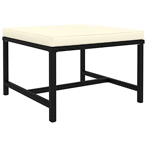 SDWEHO7 Garten Hocker mit Kissen, Outdoor Sitzfläche Balkon Lounge Sitzhocker Fußhocker Fußablage Fußstütze Gartenmöbel, Schwarz Poly Rattan SDWEHO7 Garten Hocker mit Kissen, Outdoor Sitzfläche Balkon Lounge Sitzhocker Fußhocker Fußablage Fußstütze Gartenmöbel, Schwarz Poly Rattan von SDWEHO7