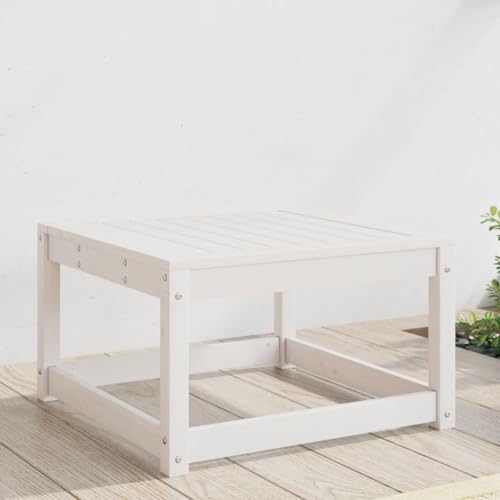 SDWEHO7 Gartenhocker Sitzfläche Sitzhocker Outdoor Hocker Fußhocker Lounge Hocker Fußstütze Gartenmöbel, Weiß Massivholz Kiefer von SDWEHO7