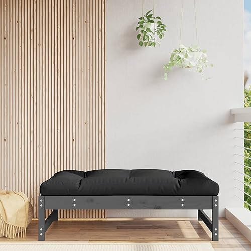 SDWEHO7 Gartenhocker Sitzhocker Outdoor Modular Hocker Fußhocker Lounge Hocker Fußhocker Grau 120x80 cm Massivholz Kiefer von SDWEHO7