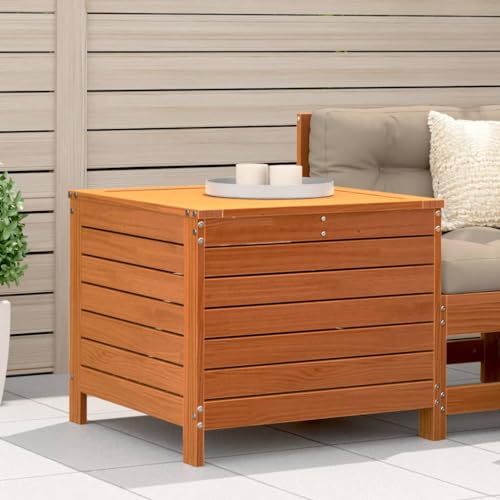 SDWEHO7 Gartenhocker Sitzhocker Outdoor Modular Hocker Fußhocker Lounge Hocker Fußhocker Wachsbraun 62x63,5x53,5 cm Massivholz Kiefer von SDWEHO7