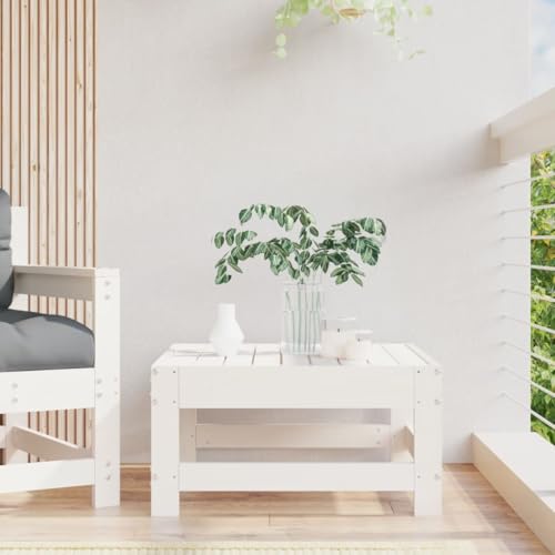 SDWEHO7 Gartenhocker Sitzhocker Outdoor Modular Hocker Fußhocker Lounge Hocker Fußhocker Weiß Massivholz Kiefer von SDWEHO7