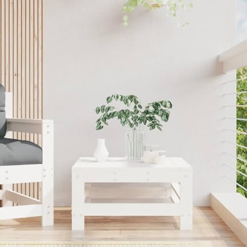SDWEHO7 Gartenhocker Sitzhocker Outdoor Modular Hocker Fußhocker Lounge Hocker Fußhocker Weiß Massivholz Kiefer von SDWEHO7
