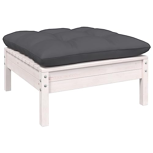 SDWEHO7 Gartenhocker Sitzhocker Outdoor Modular Hocker Fußhocker Lounge Hocker Fußhocker mit Anthrazit Kissen Weiß Kiefer Massivholz SDWEHO7 Gartenhocker Sitzhocker Outdoor Modular Hocker Fußhocker Lounge Hocker Fußhocker mit Anthrazit Kissen Weiß Kiefer Massivholz von SDWEHO7