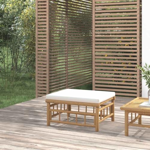 SDWEHO7 Gartenhocker Sitzhocker Outdoor Modular Hocker Fußhocker Lounge Hocker Fußhocker mit Cremeweißem Kissen Bambus SDWEHO7 Gartenhocker Sitzhocker Outdoor Modular Hocker Fußhocker Lounge Hocker Fußhocker mit Cremeweißem Kissen Bambus von SDWEHO7