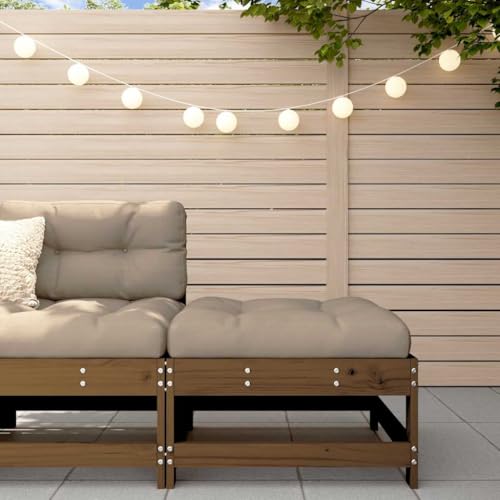 Gartenhocker Sitzhocker Outdoor Modular Hocker Fußhocker Lounge Hocker Fußhocker mit Kissen Honigbraun Massivholz Kiefer von SDWEHO7