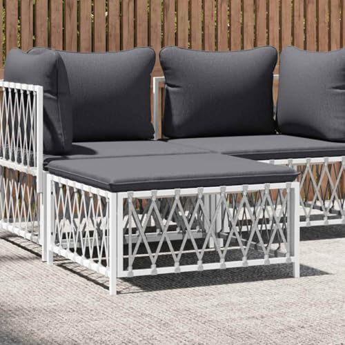 SDWEHO7 Gartenhocker Sitzhocker Outdoor Modular Hocker Fußhocker Lounge Hocker Fußhocker mit Kissen Weiß Gewebe SDWEHO7 Gartenhocker Sitzhocker Outdoor Modular Hocker Fußhocker Lounge Hocker Fußhocker mit Kissen Weiß Gewebe von SDWEHO7