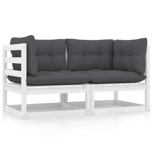 SDWEHO7 Gartensofa 2 Sitzer Lounge Sofa Outdoor Gartenmöbel Terrassensofa Gartenbank Gartenlounge Sofa mit Kissen Kiefer Massivholz Weiß SDWEHO7 Gartensofa 2 Sitzer Lounge Sofa Outdoor Gartenmöbel Terrassensofa Gartenbank Gartenlounge Sofa mit Kissen Kiefer Massivholz Weiß von SDWEHO7