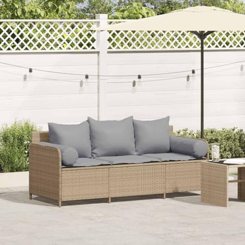SDWEHO7 Gartensofa 3 Sitzer Lounge Sofa Outdoor Gartenmöbel Terrassensofa Gartenbank Gartenlounge Sofa, Beige Poly Rattan SDWEHO7 Gartensofa 3 Sitzer Lounge Sofa Outdoor Gartenmöbel Terrassensofa Gartenbank Gartenlounge Sofa, Beige Poly Rattan von SDWEHO7