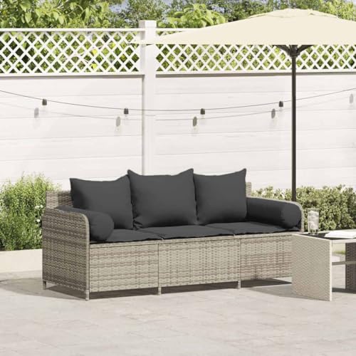 SDWEHO7 Gartensofa 3 Sitzer Lounge Sofa Outdoor Gartenmöbel Terrassensofa Gartenbank Gartenlounge Sofa, Hellgrau Poly Rattan SDWEHO7 Gartensofa 3 Sitzer Lounge Sofa Outdoor Gartenmöbel Terrassensofa Gartenbank Gartenlounge Sofa, Hellgrau Poly Rattan von SDWEHO7