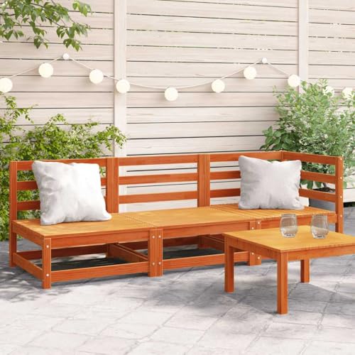 SDWEHO7 Gartensofa 3 Sitzer Lounge Sofa Outdoor Gartenmöbel Terrassensofa Gartenbank Gartenlounge Sofa, Wachsbraun Massivholz Kiefer SDWEHO7 Gartensofa 3 Sitzer Lounge Sofa Outdoor Gartenmöbel Terrassensofa Gartenbank Gartenlounge Sofa, Wachsbraun Massivholz Kiefer von SDWEHO7