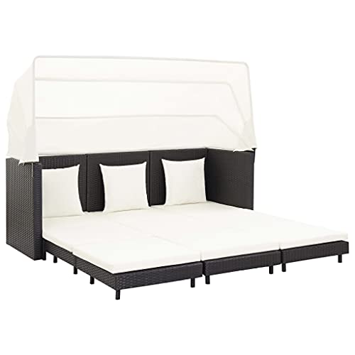 SDWEHO7 Gartensofa 3 Sitzer Lounge Sofa Outdoor Gartenmöbel Terrassensofa Gartenbank Gartenlounge Sofa mit Dach Poly Rattan Schwarz SDWEHO7 Gartensofa 3 Sitzer Lounge Sofa Outdoor Gartenmöbel Terrassensofa Gartenbank Gartenlounge Sofa mit Dach Poly Rattan Schwarz von SDWEHO7