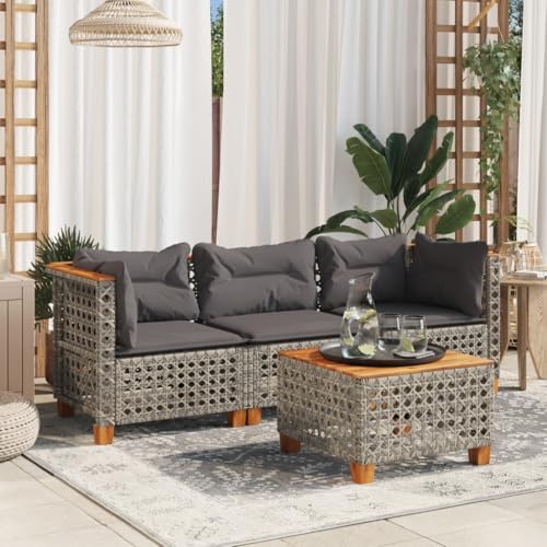 SDWEHO7 Gartensofa 3 Sitzer Lounge Sofa Outdoor Gartenmöbel Terrassensofa Gartenbank Gartenlounge Sofa mit Kissen, Grau Poly Rattan SDWEHO7 Gartensofa 3 Sitzer Lounge Sofa Outdoor Gartenmöbel Terrassensofa Gartenbank Gartenlounge Sofa mit Kissen, Grau Poly Rattan von SDWEHO7
