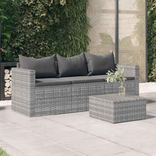 SDWEHO7 Gartensofa 3 Sitzer Lounge Sofa Outdoor Gartenmöbel Terrassensofa Gartenbank Gartenlounge Sofa mit Kissen Grau Poly Rattan SDWEHO7 Gartensofa 3 Sitzer Lounge Sofa Outdoor Gartenmöbel Terrassensofa Gartenbank Gartenlounge Sofa mit Kissen Grau Poly Rattan von SDWEHO7