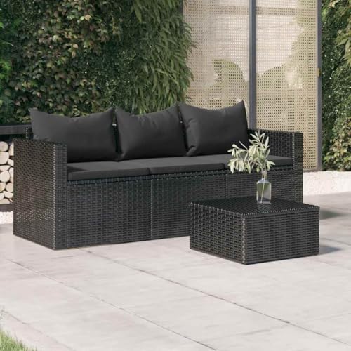 SDWEHO7 Gartensofa 3 Sitzer Lounge Sofa Outdoor Gartenmöbel Terrassensofa Gartenbank Gartenlounge Sofa mit Kissen Schwarz Poly Rattan SDWEHO7 Gartensofa 3 Sitzer Lounge Sofa Outdoor Gartenmöbel Terrassensofa Gartenbank Gartenlounge Sofa mit Kissen Schwarz Poly Rattan von SDWEHO7
