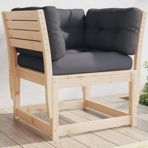 SDWEHO7 Gartensofa Lounge Sofa Outdoor Gartenmöbel Einzelsofa Gartenstuhl Terrassensofa Gartenlounge Sofa mit Armlehnen und Kissen, Massivholz Kiefer SDWEHO7 Gartensofa Lounge Sofa Outdoor Gartenmöbel Einzelsofa Gartenstuhl Terrassensofa Gartenlounge Sofa mit Armlehnen und Kissen, Massivholz Kiefer von SDWEHO7