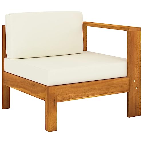 SDWEHO7 Gartensofa Lounge Sofa Outdoor Gartenmöbel Einzelsofa Mittelsofa Gartenstuhl Terrassensofa Gartenlounge Sofa mit 1 Armlehne Cremeweiß Massivholz Akazie SDWEHO7 Gartensofa Lounge Sofa Outdoor Gartenmöbel Einzelsofa Mittelsofa Gartenstuhl Terrassensofa Gartenlounge Sofa mit 1 Armlehne Cremeweiß Massivholz Akazie von SDWEHO7
