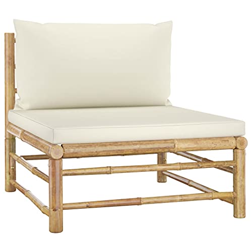 SDWEHO7 Gartensofa Lounge Sofa Outdoor Gartenmöbel Einzelsofa Mittelsofa Gartenstuhl Terrassensofa Gartenlounge Sofa mit Kissen Cremeweiß Bambus SDWEHO7 Gartensofa Lounge Sofa Outdoor Gartenmöbel Einzelsofa Mittelsofa Gartenstuhl Terrassensofa Gartenlounge Sofa mit Kissen Cremeweiß Bambus von SDWEHO7