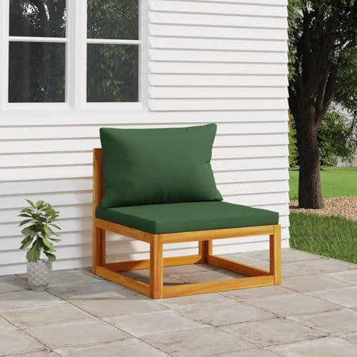 SDWEHO7 Gartensofa Lounge Sofa Outdoor Gartenmöbel Einzelsofa Mittelsofa Gartenstuhl Terrassensofa Gartenlounge Sofa mit Kissen Massivholz Akazie von SDWEHO7