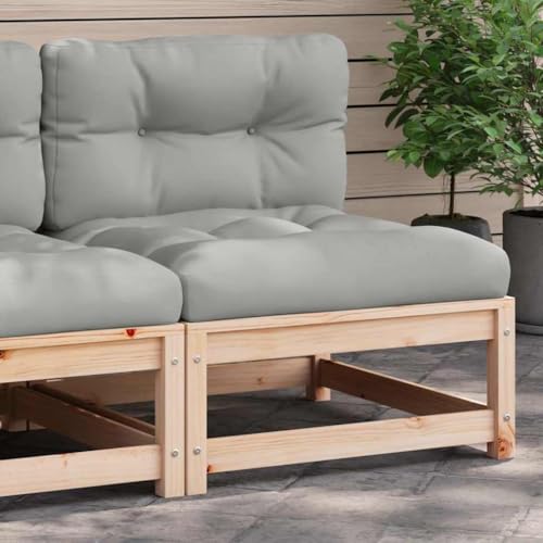 SDWEHO7 Gartensofa Lounge Sofa Outdoor Gartenmöbel ohne Armlehnen Gartenstuhl Terrassensofa Gartenlounge Sofa mit Kissen Massivholz Kiefer von SDWEHO7