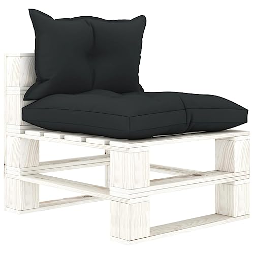 SDWEHO7 Gartensofa Lounge Sofa Outdoor Mittelsofa Einzelsofa Gartenstuhl Terrassensofa Gartenlounge Sofa Gartenmöbel, Anthrazit Holz von SDWEHO7