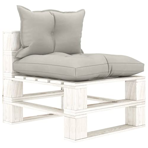 SDWEHO7 Gartensofa Lounge Sofa Outdoor Mittelsofa Einzelsofa Gartenstuhl Terrassensofa Gartenlounge Sofa Gartenmöbel, Taupe Holz von SDWEHO7