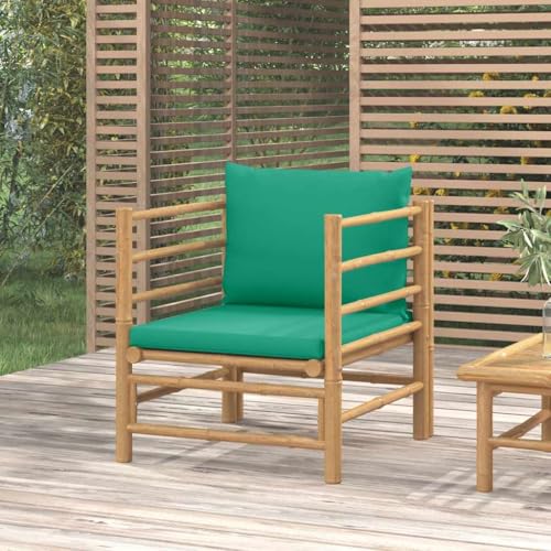 SDWEHO7 Gartenstühl Outdoor Stuhl mit Auflagen, Gartenstuhl Esszimmerstuhl Balkon Terrasse Sessel Bistrostuhl, Bambus von SDWEHO7