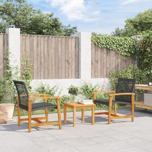 SDWEHO7 Gartenstühle 2er Set Outdoor Stuhl Gartenstuhl Esszimmerstuhl Balkon Terrasse Bistrostuhl, Schwarz Poly Rattan und Akazienholz SDWEHO7 Gartenstühle 2er Set Outdoor Stuhl Gartenstuhl Esszimmerstuhl Balkon Terrasse Bistrostuhl, Schwarz Poly Rattan und Akazienholz von SDWEHO7