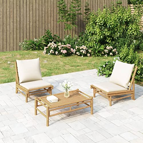 SDWEHO7 Gartenstühle 2er Set Outdoor Stuhl Gartenstuhl Esszimmerstuhl Balkon Terrasse Bistrostuhl, mit Cremeweißen Kissen Bambus SDWEHO7 Gartenstühle 2er Set Outdoor Stuhl Gartenstuhl Esszimmerstuhl Balkon Terrasse Bistrostuhl, mit Cremeweißen Kissen Bambus von SDWEHO7