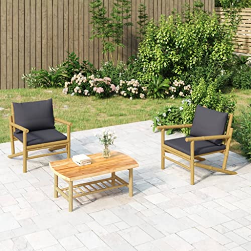 SDWEHO7 Gartenstühle 2er Set Outdoor Stuhl Gartenstuhl Esszimmerstuhl Balkon Terrasse Bistrostuhl, mit Dunkelgrauen Kissen Bambus SDWEHO7 Gartenstühle 2er Set Outdoor Stuhl Gartenstuhl Esszimmerstuhl Balkon Terrasse Bistrostuhl, mit Dunkelgrauen Kissen Bambus von SDWEHO7