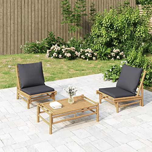 SDWEHO7 Gartenstühle 2er Set Outdoor Stuhl Gartenstuhl Esszimmerstuhl Balkon Terrasse Bistrostuhl, mit Dunkelgrauen Kissen Bambus SDWEHO7 Gartenstühle 2er Set Outdoor Stuhl Gartenstuhl Esszimmerstuhl Balkon Terrasse Bistrostuhl, mit Dunkelgrauen Kissen Bambus von SDWEHO7