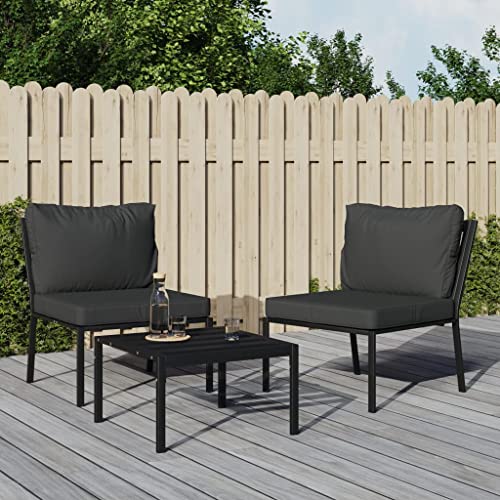 SDWEHO7 Gartenstühle 2er Set Outdoor Stuhl mit Kissen, Gartenstuhl Esszimmerstuhl Balkon Terrasse Bistrostuhl, 60x74x79 cm Stahl von SDWEHO7