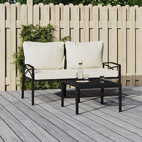 SDWEHO7 Gartenstühle 2er Set Outdoor Stuhl mit Kissen, Gartenstuhl Esszimmerstuhl Balkon Terrasse Bistrostuhl, 62x75x79 cm Stahl von SDWEHO7