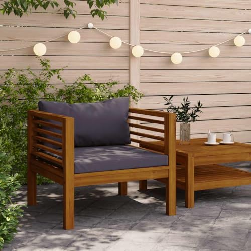 SDWEHO7 Gartenstuhl Bistrostuhl Balkonstuhl Terassenstuhl Outdoor Stühl mit Dunkelgrauen Kissen Massivholz Akazie SDWEHO7 Gartenstuhl Bistrostuhl Balkonstuhl Terassenstuhl Outdoor Stühl mit Dunkelgrauen Kissen Massivholz Akazie von SDWEHO7