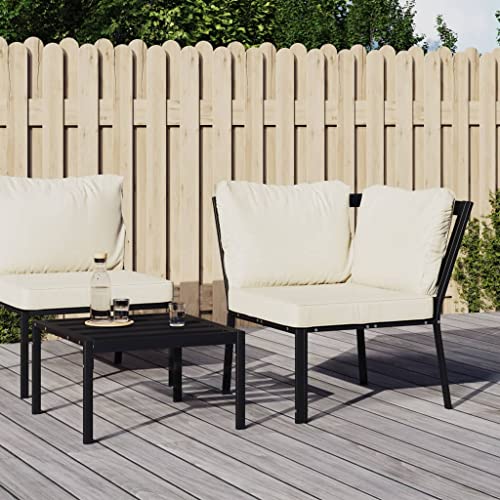 SDWEHO7 Gartenstuhl Bistrostuhl Balkonstuhl Terassenstuhl Outdoor Stühl mit Sandfarbigen Kissen 76x76x79 cm Stahl von SDWEHO7