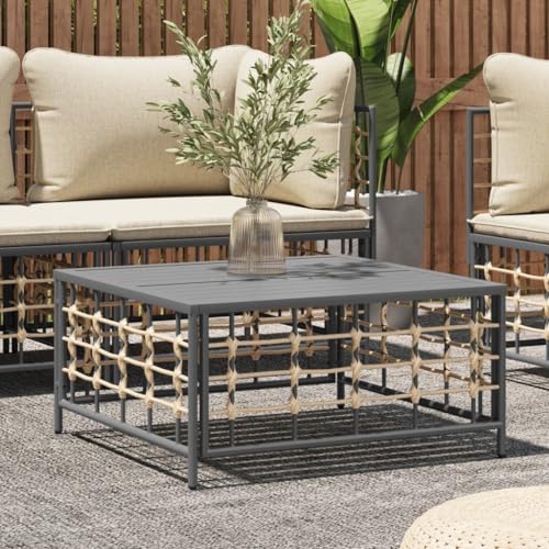 SDWEHO7 Gartentisch Balkontisch Outdoor Tisch Beistelltisch Garten Couchtisch Terrassentisch Gartenmöbel Anthrazit 70x70x34 cm Poly Rattan SDWEHO7 Gartentisch Balkontisch Outdoor Tisch Beistelltisch Garten Couchtisch Terrassentisch Gartenmöbel Anthrazit 70x70x34 cm Poly Rattan von SDWEHO7