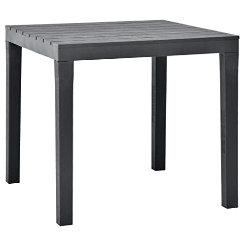 SDWEHO7 Gartentisch Balkontisch Wetterfest Outdoor Garten Terrasse Esstisch Anthrazit 78x78x72 cm Kunststoff von SDWEHO7