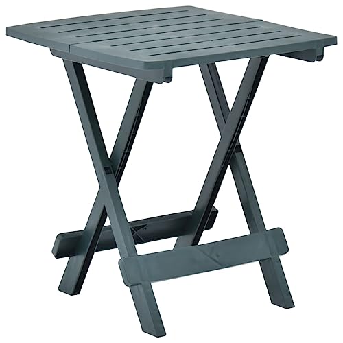 SDWEHO7 Gartentisch Balkontisch Wetterfest Outdoor Garten Terrasse Esstisch Klappbar Grün 45x43x50 cm Kunststoff von SDWEHO7
