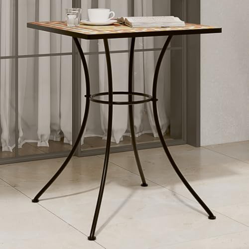 SDWEHO7 Gartentisch Mosaik Balkontisch Bistrotisch Outdoor Terrasse Balkon Bistro Tisch Terrakottarot 60x60x74 cm Keramik von SDWEHO7