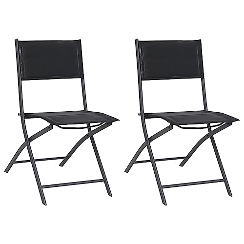 Klappbare Gartenstühle 2er Set, Freizeitstuhl, Outdoor Stühle für Balkon, Terrasse, Garten, Robust und langlebig, 45 x 54 x 86 cm Stahl und Textilene von SDWEHO7