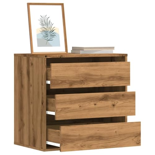 SDWEHO7 Kommode mit 3 Schubladen, Sideboard Holz für Wohnzimmer, Schlafzimmer, Flur, Artisan-Eiche 60x41x58 cm Holzwerkstoff SDWEHO7 Kommode mit 3 Schubladen, Sideboard Holz für Wohnzimmer, Schlafzimmer, Flur, Artisan-Eiche 60x41x58 cm Holzwerkstoff von SDWEHO7