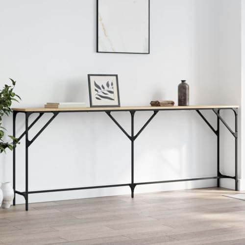 SDWEHO7 Konsolentisch, Flurtisch schmal, Sofatisch, Beistelltisch für Wohnzimmer, Flur, Eingangsbereich, Sonoma-Eiche 200x29x75 cm Holzwerkstoff SDWEHO7 Konsolentisch, Flurtisch schmal, Sofatisch, Beistelltisch für Wohnzimmer, Flur, Eingangsbereich, Sonoma-Eiche 200x29x75 cm Holzwerkstoff von SDWEHO7