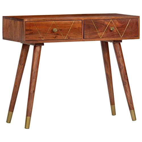 SDWEHO7 Konsolentisch mit 2 Schubladen, Flurtisch, schmaler Sofatisch für Wohnzimmer, 90x35x76 cm Massivholz Akazie SDWEHO7 Konsolentisch mit 2 Schubladen, Flurtisch, schmaler Sofatisch für Wohnzimmer, 90x35x76 cm Massivholz Akazie von SDWEHO7