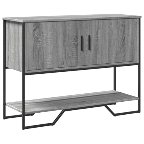 SDWEHO7 Konsolentisch mit Ablagefläche, Flurtisch schmal, Sofatisch, Beistelltisch für Wohnzimmer, Flur, Eingangsbereich, Grau Sonoma 100x35x74,5 cm Holzwerkstoff von SDWEHO7