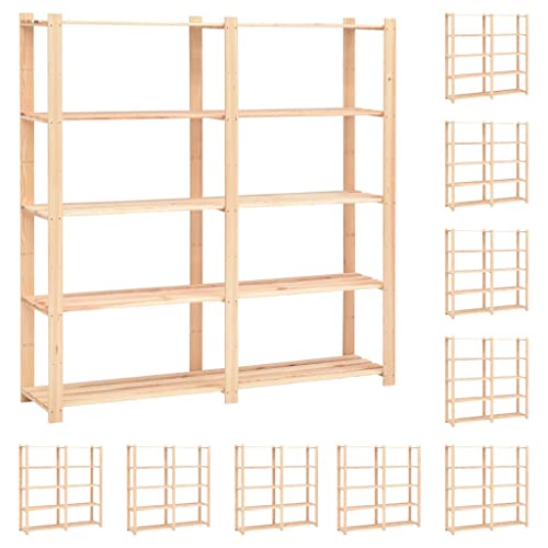 SDWEHO7 Lagerregale mit 5 Böden, 10er Set, Aufbewahrungsorganizer, multifunktionaler Ausstellungsstand für Schlafzimmer, Wohnzimmer, 170x38x170 cm Massivholz Kiefer 500kg SDWEHO7 Lagerregale mit 5 Böden, 10er Set, Aufbewahrungsorganizer, multifunktionaler Ausstellungsstand für Schlafzimmer, Wohnzimmer, 170x38x170 cm Massivholz Kiefer 500kg von SDWEHO7