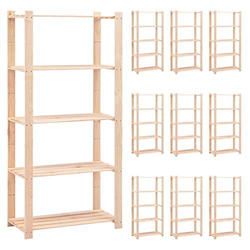 SDWEHO7 Lagerregale mit 5 Böden, 10er Set, Aufbewahrungsorganizer, multifunktionaler Ausstellungsstand für Schlafzimmer, Wohnzimmer, 80x38x170 cm Kiefer Massivholz 250 kg SDWEHO7 Lagerregale mit 5 Böden, 10er Set, Aufbewahrungsorganizer, multifunktionaler Ausstellungsstand für Schlafzimmer, Wohnzimmer, 80x38x170 cm Kiefer Massivholz 250 kg von SDWEHO7