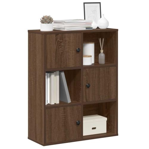 Modern Bücherregal mit 3 Ebenen, Standregal mit offenes Regal und Türen, Aufbewahrungsregal klein für Wohnzimmer Schlafzimmer, Braun Eichen-Optik 60x24x76,5 cm Holzwerkstoff Modern Bücherregal mit 3 Ebenen, Standregal mit offenes Regal und Türen, Aufbewahrungsregal klein für Wohnzimmer Schlafzimmer, Braun Eichen-Optik 60x24x76,5 cm Holzwerkstoff von SDWEHO7